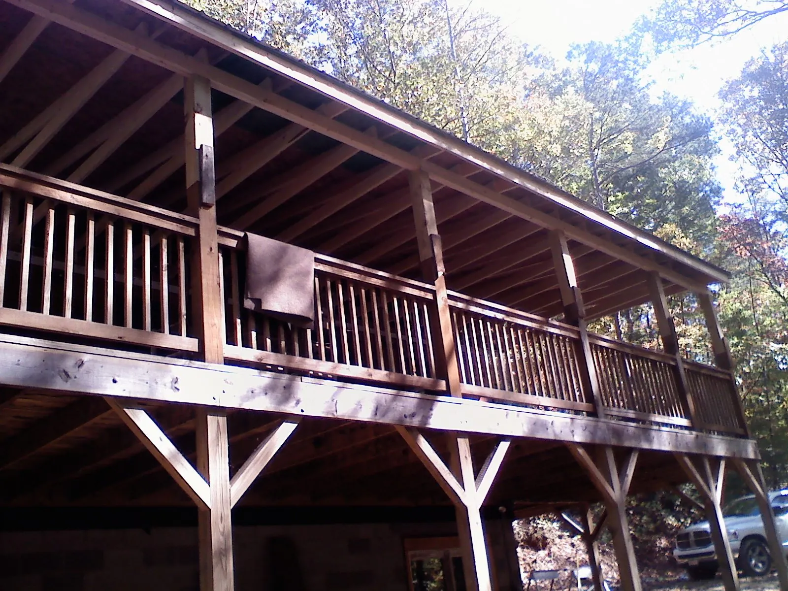 Timber framing under a new elevated porch and deck — Roof Leak Repair in Stephentown by Roofing Brothers